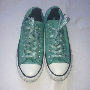 All Star Converse Sparkly Green Size 7 Womens